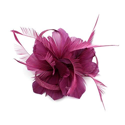 Yinguo Cerchietto per capelli ricci con fiori, per cocktail, balli, matrimoni, fascia da donna (1-viola, taglia unica)