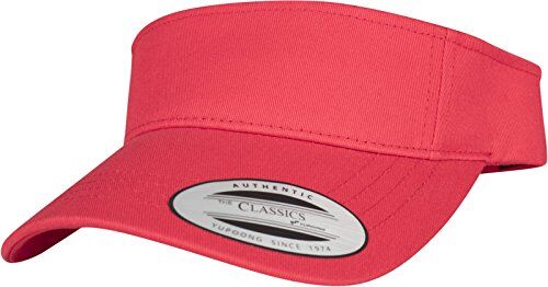 Flexfit Yupoong Damen und Herren Curved Visor Cap Unisex Sonnenblende mit Klettverschluss Farbe red one size