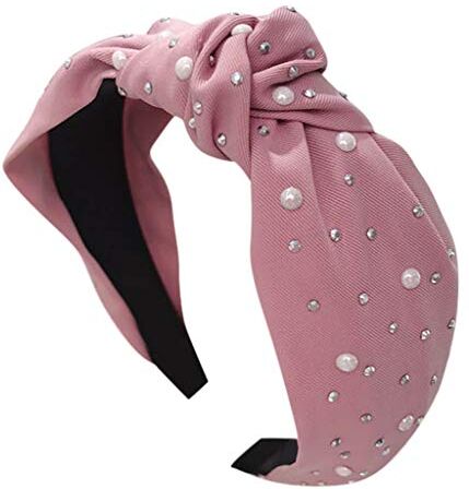 Generico Fascia per Fascia per Accessori Fascia per per da donna Fascia per Cerchietto Fiocco Velluto (Pink, One Size)