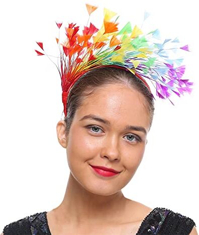 TOPKEAL Cappello da donna per matrimonio, cocktail, in rete, con clip, fascia per capelli, fascia per il sudore da uomo (arancione, taglia unica)