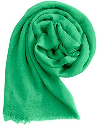 JOPHY & CO. Sciarpa/Stole/Coprispalla Donna 100% Viscosa Elegante Morbido 180cm x 90cm(cod. ) (, Verde)