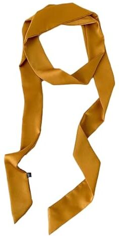 GIMIRO Cintura da donna in raso 5 cm x 195 cm nastro imitato seta lunga sciarpa vestito cintura cappello accessori, giallo., 5cm*195cm