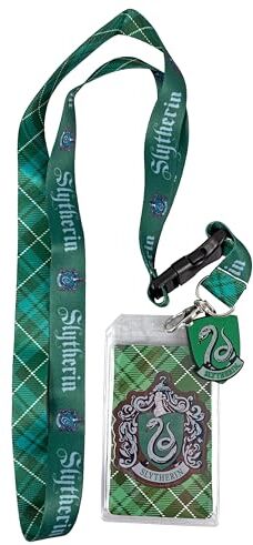 loungefly Harry Potter Slytherin Plaid Lanyard with Charm