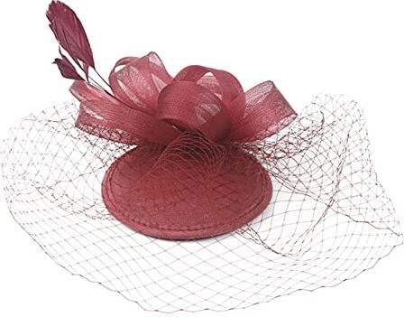 Yinguo Fascinator Fascinator Fascinator, fascia per capelli in rete con piume di fiori, per tè e feste da donna, taglia unica