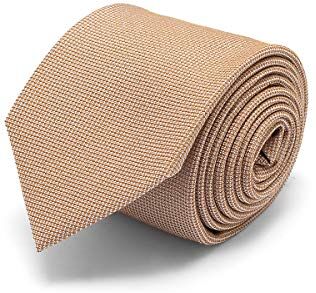 BRERA 67 Cravatta Uomo Elegante in Lana e Seta Nocciola Microfantasia   Cravattino per Completo 148x8   Cravatte Slim per Vestito da Cerimonia e per Abiti da Lavoro