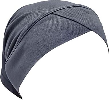 Yinguo Berretto casual da donna multicolore fronte moda tinta unita Hijab musulmano base Cap velluto a coste cappello (grigio scuro #3, taglia unica)