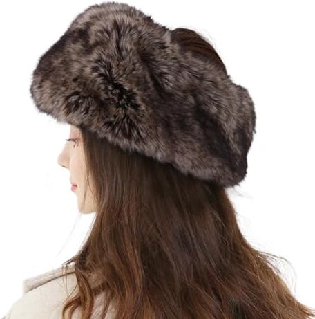 Cozylkx Fasce per Capelli Soffici in Peluche Paraorecchie Caldo Invernale Paraorecchie Cappello a Fascia in Stile Russo per Donna