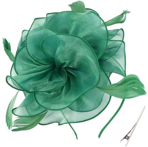 DRESHOW Fascinators per Capelli da Donna Fascinator Chapeau Nuptiale Plumes Cheveux Clip Accessoires Cocktail Royal Ascot