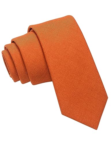 JEMYGINS Uomo Cravatta Sottile in Tessuto Misto Cotone da 6cm di Larghezza Disponibile in Diverse Colorazioni,cotone, arancione
