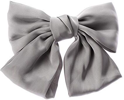 OMICE Moda donna Bowknot raso di seta grande fiocco fermagli per capelli accessori per capelli forcine per ragazze (grigio)