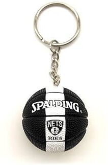 Generic Portachiavi NBA Keychain Collezionabili, varie squadre di pallacanestro Ciondolo creativo 3D, Reti Brooklyn, S