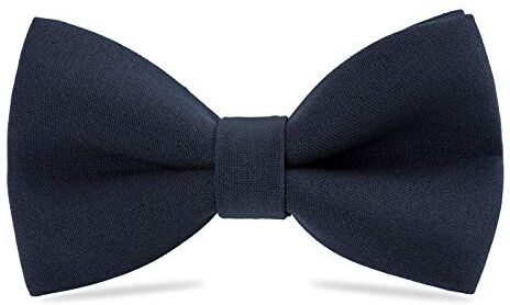 WELROG Papillon classico pre-legato Papillon regolabili in gabardine di smoking massiccio per bambini & uomini Cravatta per adulti e bambini per la festa nuziale （blu navy）