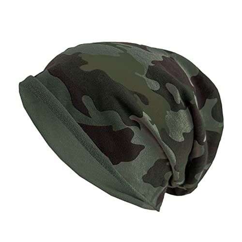 JOPHY & CO. Berretto 100% cottone Elastico e Lungo Unisex per Adulti Uomo Donna e Bambini Cappello in Stile Slouch Leggero cod.1213 (Militare Mimetico, Bambino)