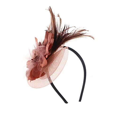 minkissy Mini cappello nero Bandana turbante Fascinator copricapo Fascinator clip per capelli per donne veli per spose per capelli forcina accessori per capelli ballo