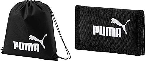 Puma Phase, Sacca Sportiva Unisex-Adulto, Nero Black), Taglia Unica & Phase Wallet, Portafoglio Unisex Adulto, Nero, Taglia Unica