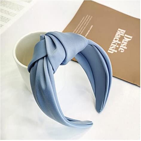 ARTSIM Nodo centrale for la testa da donna, rifiniture casual for foulard, fascia for capelli, nuovo copricapo, abbigliamento (Color : Blue Hairband)