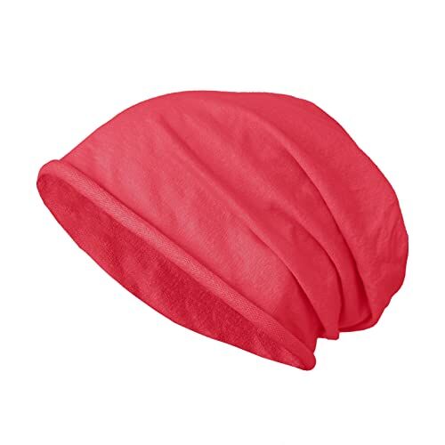 JOPHY & CO. Berretto 100% cottone Elastico e Lungo Unisex per Adulti Uomo Donna e Bambini Cappello in Stile Slouch Leggero cod.1213 (Rosso, Bambino)