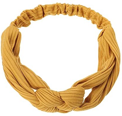 Generic Fascia per capelli da donna per yoga, fascia per capelli elasticizzata, con nodo incrociato, fascia per capelli lavorata a maglia, accessori per capelli (giallo)