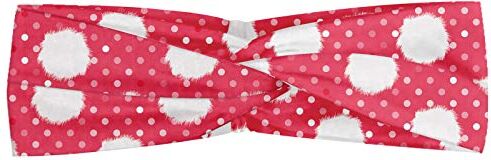 ABAKUHAUS Rosa Polka Dots Fascia per Capelli, Retro Fluff Motivi, Elastico e Morbido per lo Sport e l'Uso Quotidiano per Donna, Scuro corallo rosa pallido