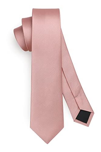 HISDERN Cravatte da uomo Cravatte sottili rosa tinta unita per uomo Cravatta da sposa Cravatta da lavoro classica classica per uomo 6 cm
