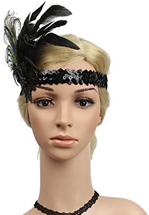 YWSTYllelty Fascia Capelli Sport Donna Accessories Headband Crystal Flapper Headpiece Wedding 20s Beaded Headband Accessori Eleganti