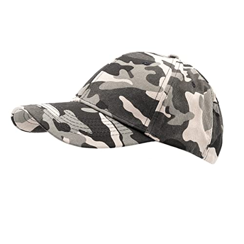 Colours & Beauty Cappello da Baseball Unisex Adulto in Cotone Maculato Grigio Regolabile   Cappello con Visiera da Donna   Cappellino Uomo con Visiera   Cappello Estivo   Cappello Casual Snapback