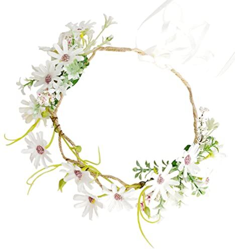 Beaupretty Floreale Matrimonio Aureola Ghirlanda Di Margherite Bianche Per Diadema Di Fiori Da Sposa Fiori Di Nozze Fatto a Mano Damigella D'onore Tela Di Seta