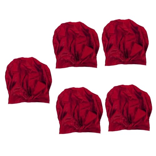 Beaupretty 5 Pz Berretto Da Notte Cuffia in Raso Resistente All'usura Cappello Da Uomo Donna Sciarpe Per Da Donna Setoso Copricapo Dormiente Cinghia Comodo Mancare Cappello a Turbante