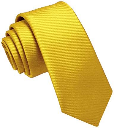 JEMYGINS Cravatta Uomo Multicolore Sottile 6CM giallo acceso