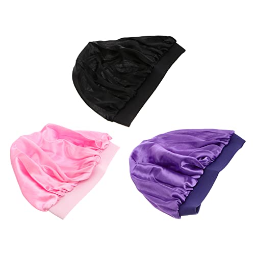 FRCOLOR Cuffia Raso 3 Pz Cappello di Cappello di Del di per I Bambini E Le Ragazze di Del di Seta Del per Il di Cap di Seta Cuffie Doccia Cuffia Doccia