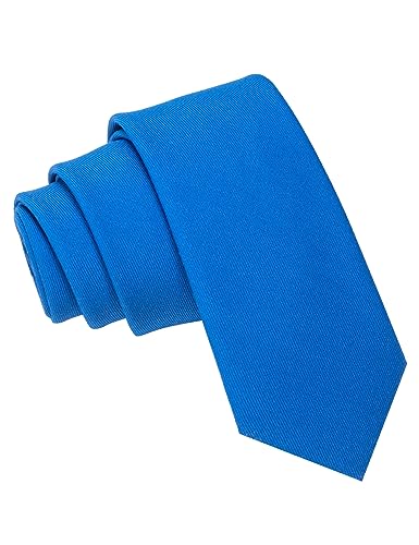 JEMYGINS Uomo Cravatta Sottile in Tessuto Misto Cotone da 6cm di Larghezza Disponibile in Diverse Colorazioni,cotone, blu
