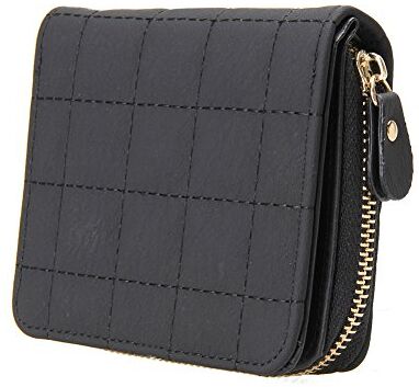 Aeeque Mini Portamonete Donna Portafoglio Donna Piccolo in Morbida PU Pelle Ragazza Zip Borsa Portafogli con Porta Carta di Credito e Tasche Monete Organizzatore Corto Clutch Borsetta Nero