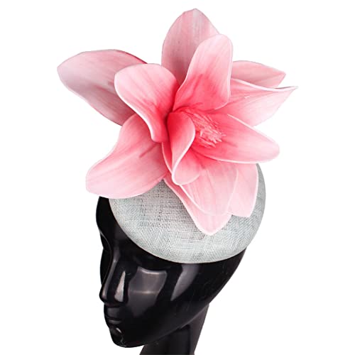 Lmtossey Fascinator Fascia per capelli in lino, con fiore