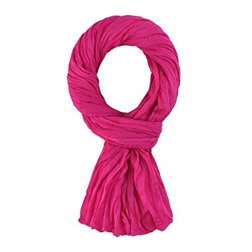 ALLEE DU FOULARD Sciarpa Scialle 100% cotone 110x200 cm – Rosa Fucsia Più di 40 colori Per uomo e donna. Sciarpa per tutte le stagioni