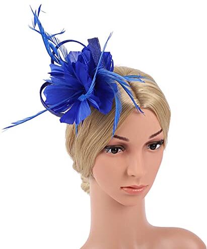 JAWSEU Fascinator Donne Ragazze Cappello Fiore Mesh Piume Fascia per capelli Copricapo Velo da sposa Accessori per capelli vintage Fascia per capelli per chiesa Matrimonio Cocktail Jockey