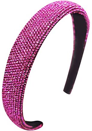 Generic 1PC adulto strass cristallo diamante pietra fascia donna moda fatta a mano largo cerchio per fascia lucida perline accessori per Fermaglio Fiocco Grande