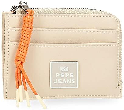 Pepe Jeans Bea Porta Carte Beige 11,5x8x1,5 cm Pelle Sintetica