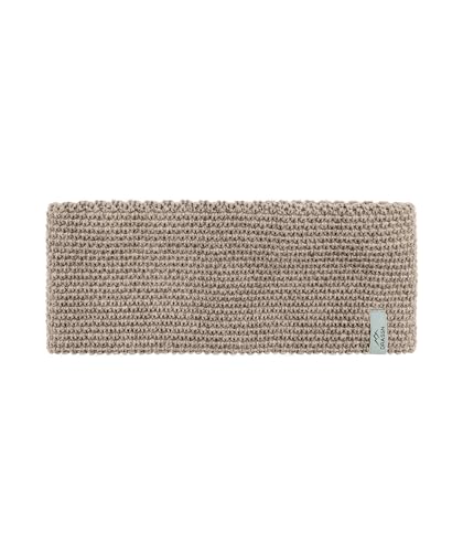 DRASSN Fascia da donna – Waldkirch – 55% merino, sostenibile grazie al 45% bottiglie di PET riciclate, morbida fascia invernale (beige)