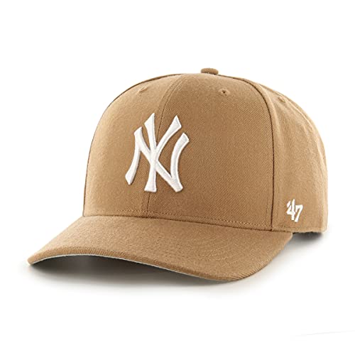 47 MLB New York Yankees Cold Zone MVP DP Cappellino Baseball Unisex Snapback Logo Bianco Colore, Cammello, Etichettalia unica