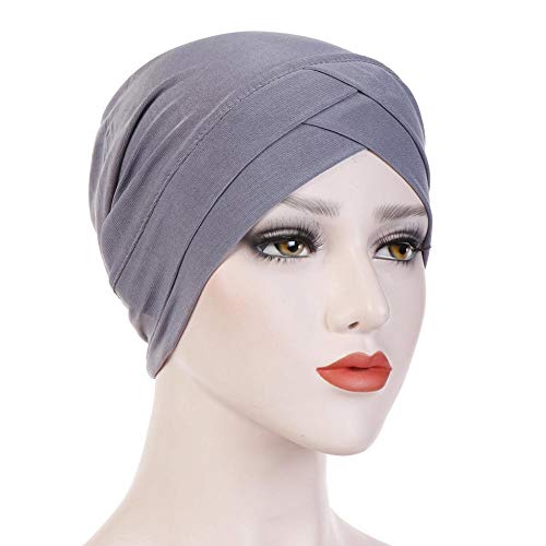 CHUN Turbanti per le donne Elastico Fronte Croce Cappello Morbido Copricapo Copricapo Pieghettato Berretto Berretto Perdita di Capelli Cappello Bandana Berretto Cappello Sonno