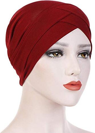 CHUN Turbanti per le donne Elastico Fronte Croce Cappello Morbido Copricapo Copricapo Pieghettato Berretto Berretto Perdita di Capelli Cappello Bandana Berretto Cappello da Notte