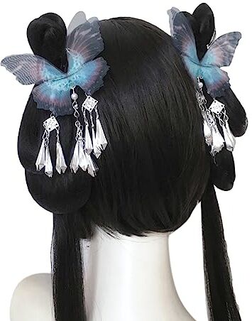 YiQinzcxg Summer-vibe Fermaglio per capelli a forma di becco d'anatra, in tulle, con nappe argentate, per coda di cavallo, accessorio per foto, decorazioni per capelli