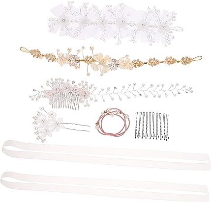 FRCOLOR 4 Set Accessori Per Ragazza Di Fiori Diademi Della Ragazza Fiori Diadema Nuziale Ragazza Barocco Di Cristallo Fasce Per Ragazze Strass Lega Artificiale Sposa