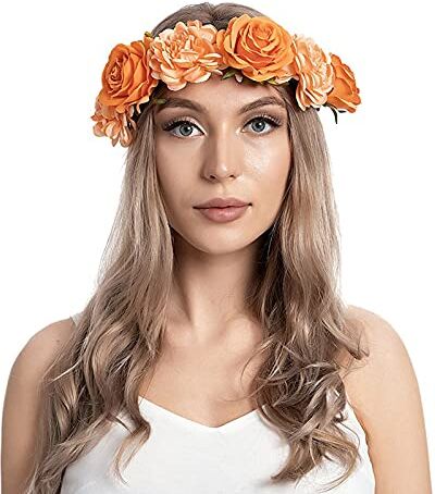 YWSTYllelty Fascia Sportiva Capelli Flower Wreath Garland Hairband Crown Hair Headband Women Floral Headband Cerchietto Bombato Oro