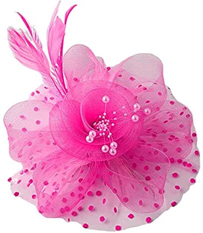 Fiauli Fascinator cappello decorativo bellissimo cocktail party fascinator cappello rosa rosso