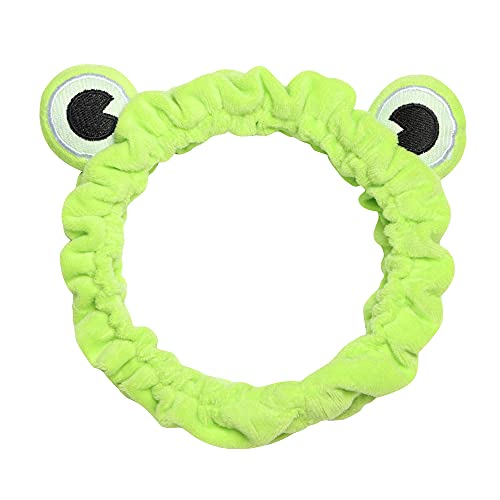 OMICE Accessori per capelli Carino Elastico Corallo Vello Trucco Fascia per Capelli Cura della Pelle Fascia Per Lavaggio Viso Hairband Divertente Rana (1)