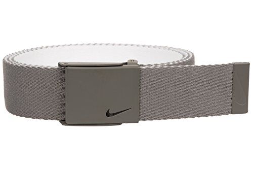 Nike New Tech Essentials Cintura reversibile, Uomo, Cintura, , Carbone chiaro/Bianco, Taglia unica