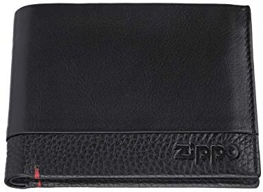 Zippo , Portafoglio ripiegabile in nappa, 12 x 9 x 2 cm, Nero