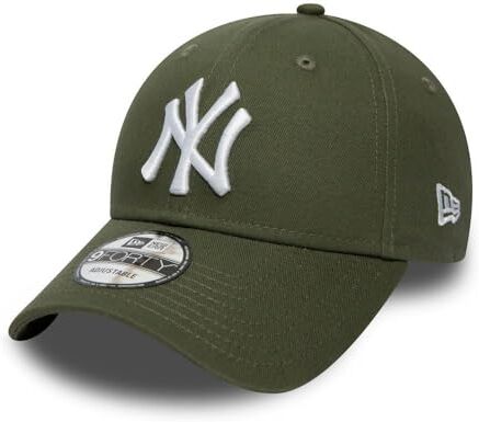 New Era New York Yankees MLB League Essential Verde Oliva 9Forty Berretto Regolabile per Bambini