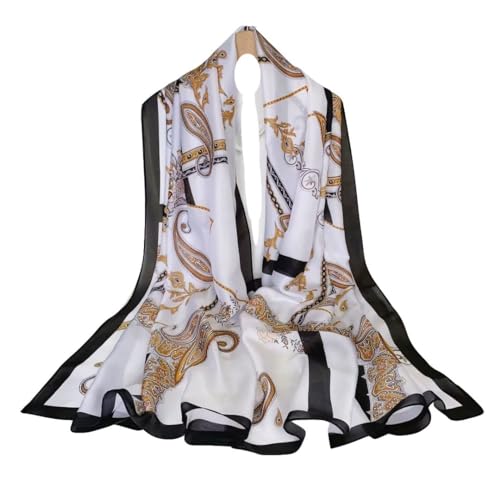 WEIGEER Sciarpa di seta da donna in chiffon scialle di loto sciarpa da collo sciarpa lunga avvolgente sciarpa sottile da spiaggia donna cintura hijab vintage scialle da sposa raccoglitore sciarpa in